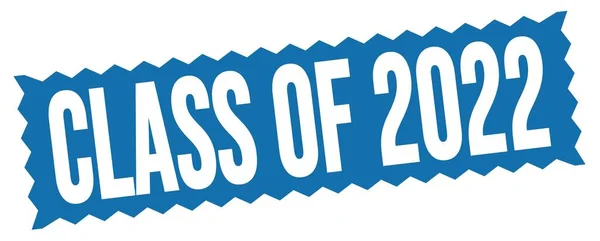 2022年的Class文本 用蓝色Zg Zag邮票标志书写 — 图库照片