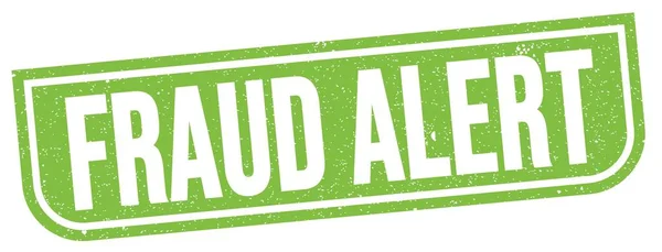 Fraud Alert Tekst Napisany Zielonym Grungy Znak Znaczka — Zdjęcie stockowe