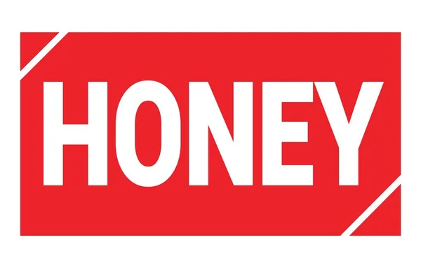 Texto Honey Escrito Sinal Selo Retângulo Vermelho — Fotografia de Stock