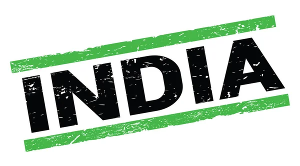 India Tekst Geschreven Groene Rechthoek Stempel Teken — Stockfoto