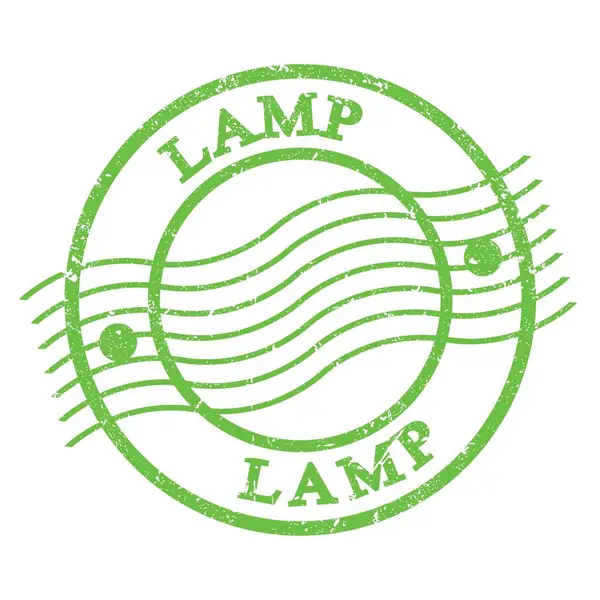 Lamp Text Written Green Grungy Postal Stamp — ストック写真