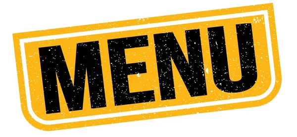 Menu Text Written Yellow Black Grungy Stamp Sign — Stock Photo, Image