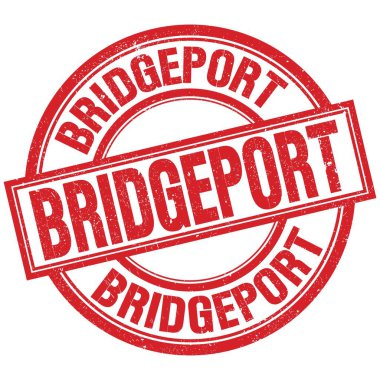 BRIDGEPORT kırmızı yuvarlak pul işareti üzerine yazılmış metin