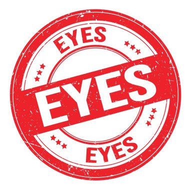 Kırmızı yuvarlak grungy işareti üzerine yazılmış EYES metni