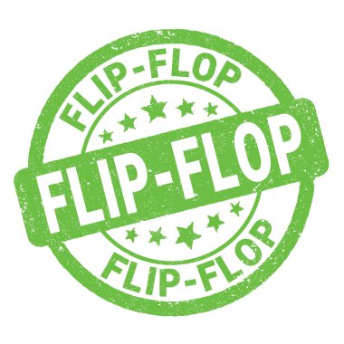 Yeşil grungy işareti üzerine yazılmış FLIP-FLOP metni.