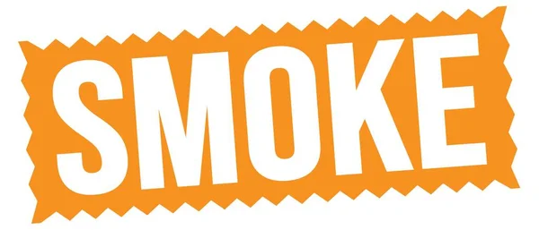 Smoke Tekst Geschreven Oranje Zig Zag Stempel Teken — Stockfoto