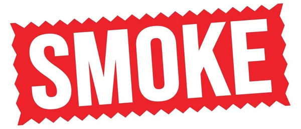 Smoke Tekst Geschreven Rood Zig Zag Zegel Teken — Stockfoto