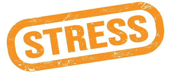Stress Testo Scritto Sul Segno Del Timbro Rettangolare Arancione — Foto Stock