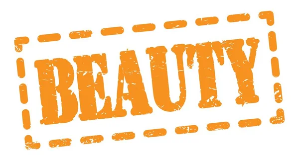 Beauty Testo Scritto Sul Segno Del Timbro Arancione Trattino — Foto Stock