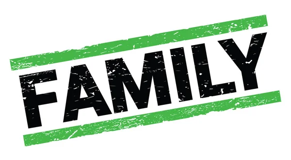Family Text Written Green Rectangle Stamp Sign — Stock Photo, Image