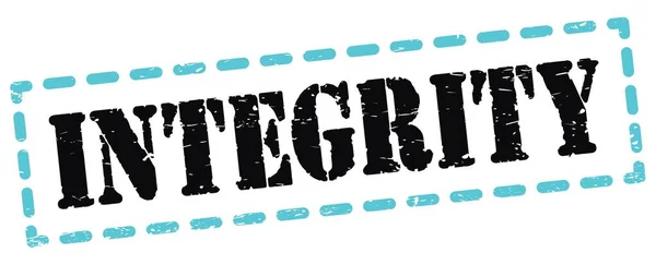 Integrity Text Auf Blau Schwarzem Stempelschild Geschrieben — Stockfoto