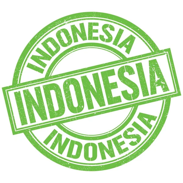 Indonesien Text Geschriebenes Wort Auf Grünem Runden Stempelschild — Stockfoto