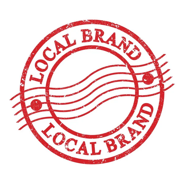 Local Brand Text Geschrieben Auf Roter Grungy Postmarke — Stockfoto
