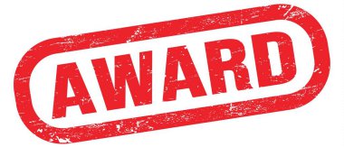 AWARD, kırmızı dikdörtgen mühür işareti üzerine yazılmış metin.
