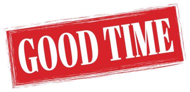 İyi Time metni kırmızı dikdörtgen mühür işareti üzerine yazıldı.