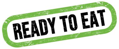 Yemeye hazır, yeşil-siyah dikdörtgen mühür işareti üzerinde metin.