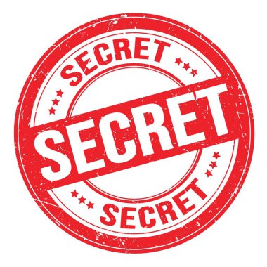 Kırmızı yuvarlak grungy işareti üzerine yazılmış SECRET metin
