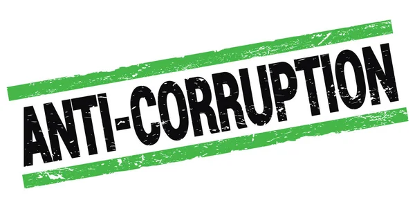 Corruptie Tekst Geschreven Zwart Groene Rechthoek Stempel Teken — Stockfoto