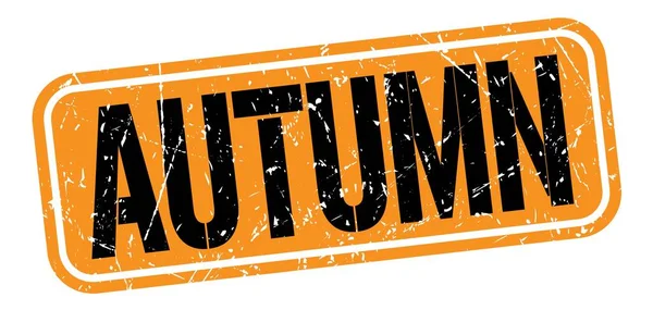 Autumn Text Written Orange Black Grungy Stamp Sign — Stock Photo, Image