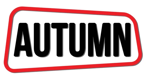 Autumn Text Napsaný Červenočerném Znaku Trapeze — Stock fotografie