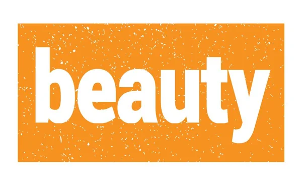 Beauty Text Written Orange Grungy Stamp Sign — Stock Photo, Image