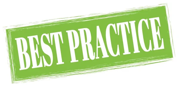 Best Practice Text Auf Grünem Rechteck Stempelschild — Stockfoto