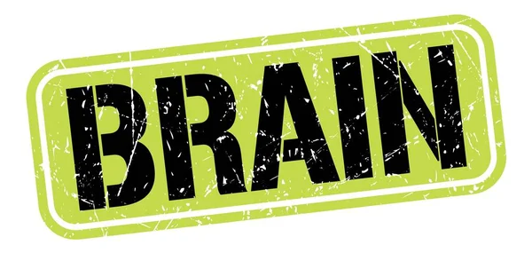 Brain Texto Escrito Verde Negro Signo Grungy Sello — Foto de Stock