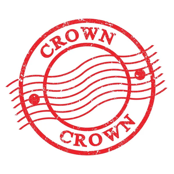 Crown Text Skriven Röd Grungy Poststämpel — Stockfoto
