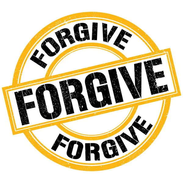 Forgive Text Written Yellow Black Stamp Sign — Stockfoto