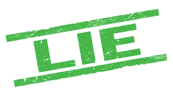 Yeşil Dikdörtgen Pul Işareti Üzerine Yazılmış Lie Metni — Stok fotoğraf