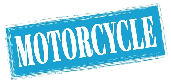 Motorcycle Text Written Blue Rectangle Stamp Sign — Stock Photo, Image