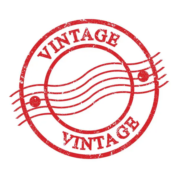 Vintage Tekst Geschreven Rode Grungy Postzegel — Stockfoto