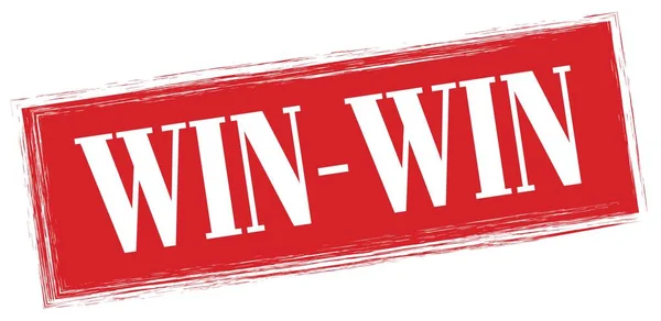 Win Win Text Written Red Rectangle Stamp Sign — Stock Photo, Image