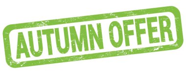 Yeşil dikdörtgen damga işareti üzerine yazılmış AUTUMN OFFER metni.