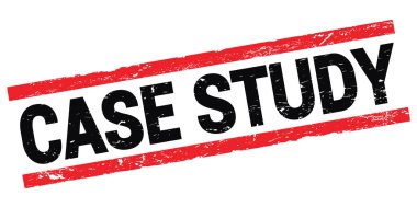 Siyah-kırmızı dikdörtgen mühür işareti üzerine yazılan CASE STUDY metni.