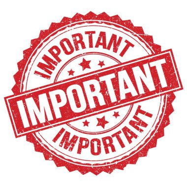 Kırmızı yuvarlak pul işareti üzerine yazılmış önemli metin