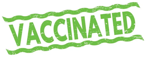 Texte Vacciné Écrit Sur Les Lignes Vertes Timbre Signe — Photo