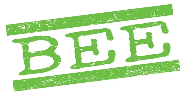 Bee Tekst Napisany Zielonych Liniach Grungy Znak Znaczka — Zdjęcie stockowe
