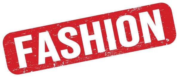 Fashion Text Written Red Grungy Stamp Sign — Photo