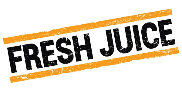 Fresh Juice Text Skriven Svart Orange Rektangel Stämpel Tecken — Stockfoto