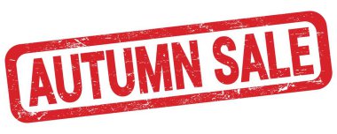 Kırmızı dikdörtgen damga işareti üzerine yazılmış AUTUMN satış metni.