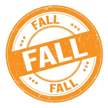 Turuncu yuvarlak grungy işareti üzerine yazılmış sonbahar metni