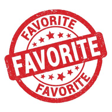 Kırmızı grungy işareti üzerine yazılmış FAVORITE metni.