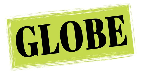 Globe Text Written Green Black Rectangle Stamp Sign — 스톡 사진