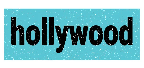 Hollywood Tekst Geschreven Blauw Zwart Grungy Stempel Teken — Stockfoto