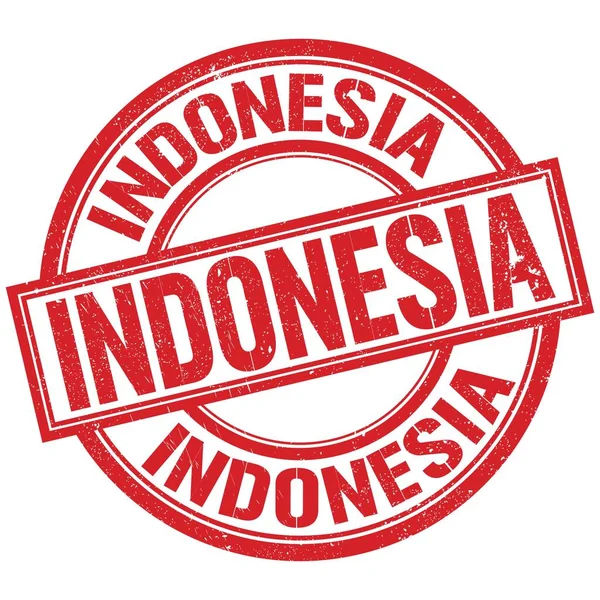 Teks Indonesia Kata Tertulis Pada Tanda Cap Merah Bulat — Stok Foto