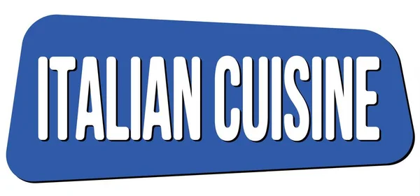 Włochy Cuisine Tekst Napisany Niebieskim Znaku Znaczka Trapezowego — Zdjęcie stockowe