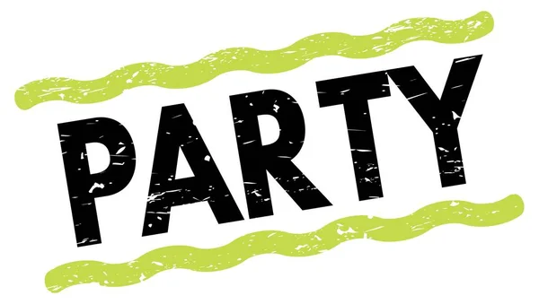 Party Text Written Green Black Lines Stamp Sign — Stock Photo, Image