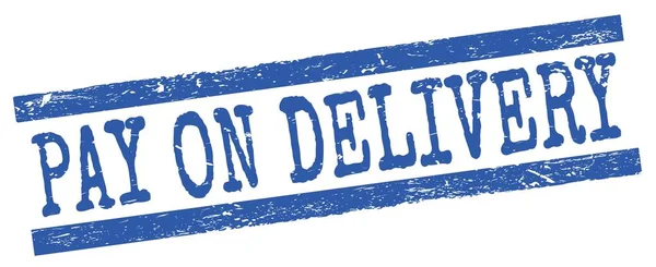 Pay Delivery Text Written Blue Grungy Lines Stamp Sign — Stock Photo, Image