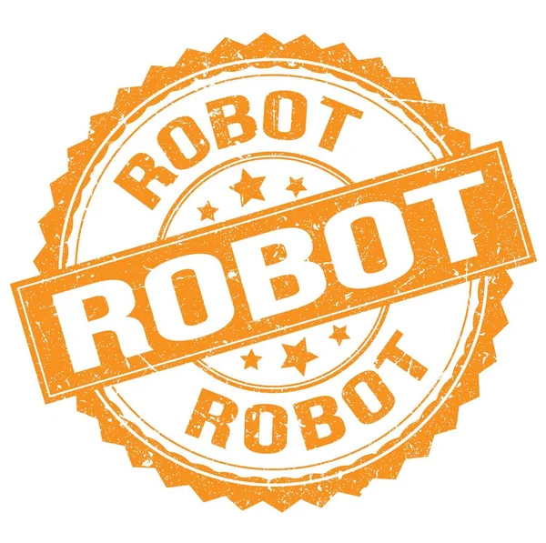 Stock image ROBOT text written on orange round stamp sign